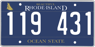 RI license plate 119431