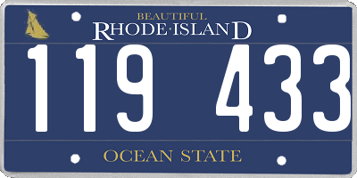 RI license plate 119433