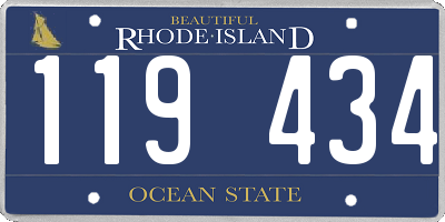 RI license plate 119434