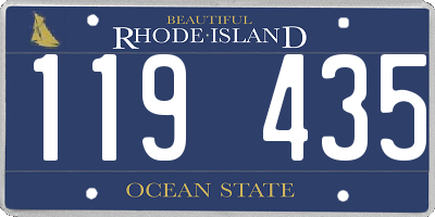RI license plate 119435