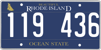 RI license plate 119436