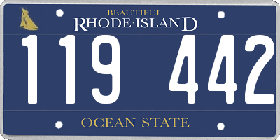 RI license plate 119442