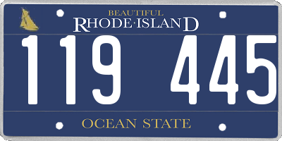 RI license plate 119445