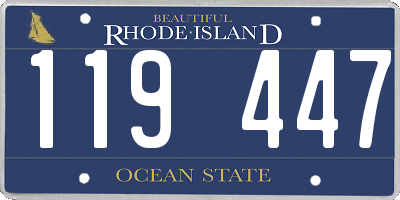 RI license plate 119447