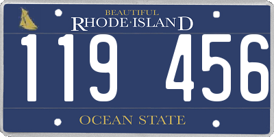 RI license plate 119456