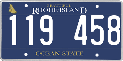 RI license plate 119458