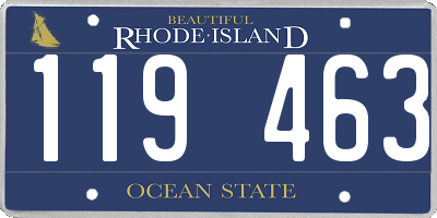 RI license plate 119463