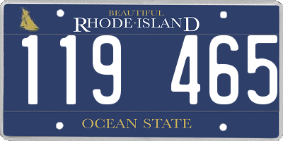 RI license plate 119465