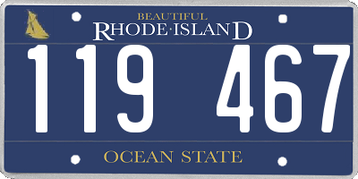 RI license plate 119467