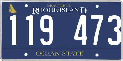 RI license plate 119473