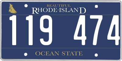 RI license plate 119474