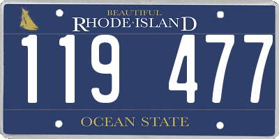 RI license plate 119477