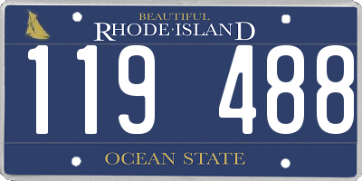 RI license plate 119488