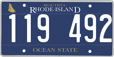 RI license plate 119492