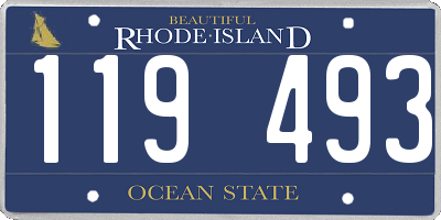 RI license plate 119493