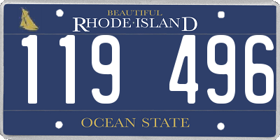 RI license plate 119496