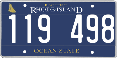 RI license plate 119498