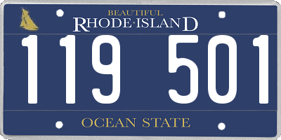RI license plate 119501