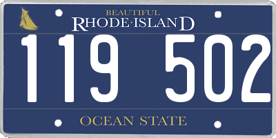 RI license plate 119502