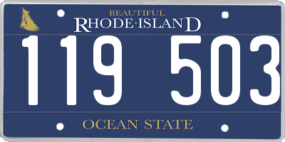 RI license plate 119503
