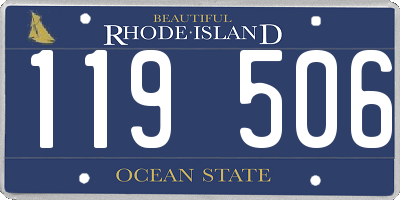 RI license plate 119506