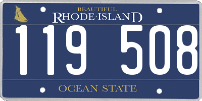 RI license plate 119508