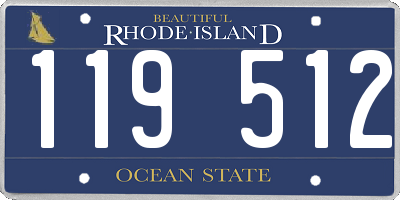 RI license plate 119512