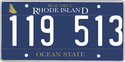RI license plate 119513