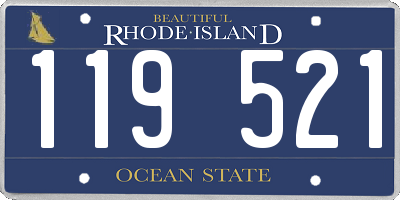RI license plate 119521