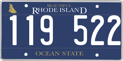 RI license plate 119522