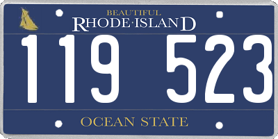 RI license plate 119523