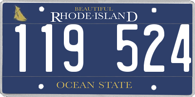 RI license plate 119524