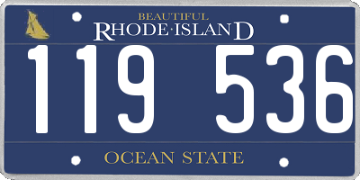 RI license plate 119536