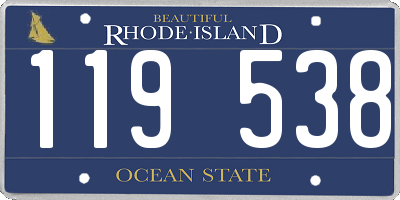 RI license plate 119538