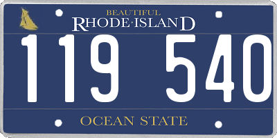 RI license plate 119540