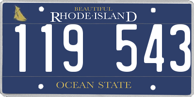 RI license plate 119543