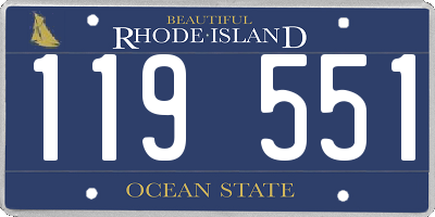 RI license plate 119551