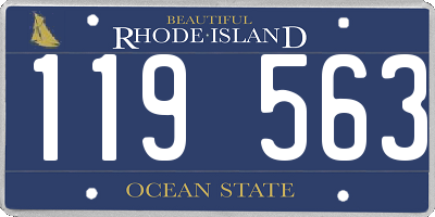RI license plate 119563