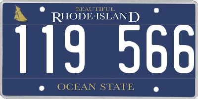 RI license plate 119566