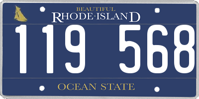 RI license plate 119568