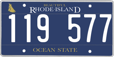RI license plate 119577