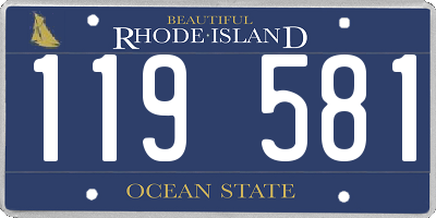 RI license plate 119581