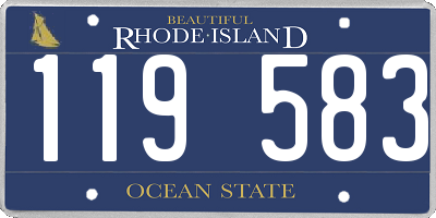 RI license plate 119583