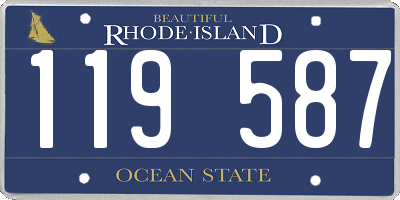 RI license plate 119587