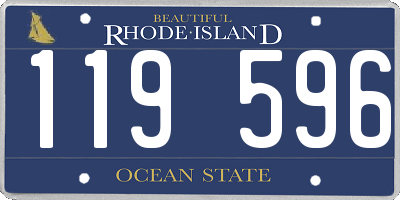 RI license plate 119596