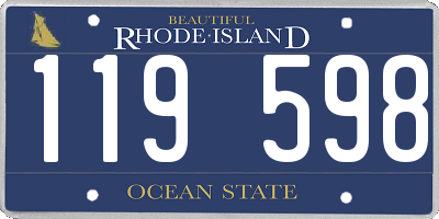 RI license plate 119598