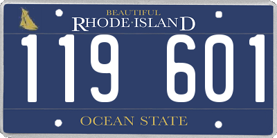RI license plate 119601