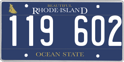 RI license plate 119602