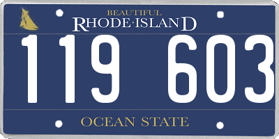 RI license plate 119603