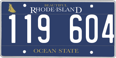 RI license plate 119604